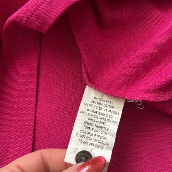 Greyson Shawnee Colorblock Pink Blue Golf Polo Short Sleeve Shirt - Picture 6 of 8